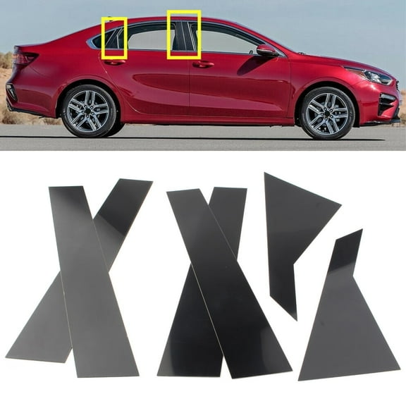 ZS for Kia Forte Sedan 2019-2023 6PC Black Pillar Posts Door Window Trim Cover