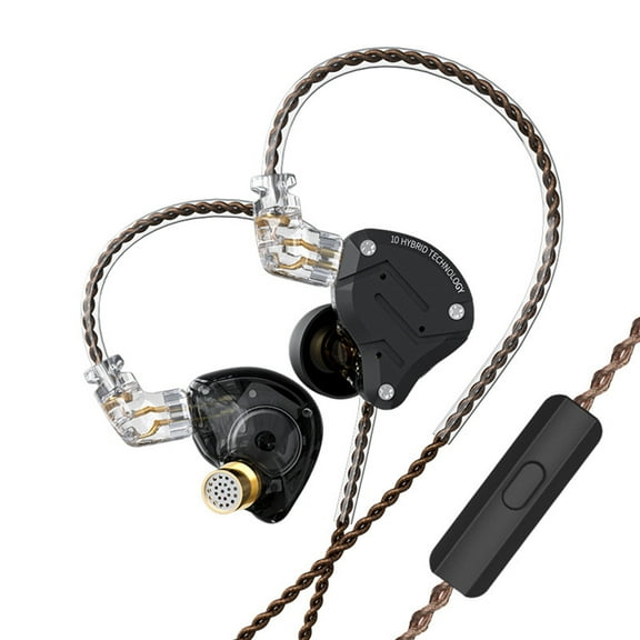 ZS10 3.5mm Wired In-ear Headphones 1DD+4BA HiFi Earphone Headset 2pin Detachable Cable In-line Control with Mic
