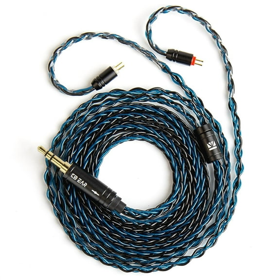 ZS10 Pro 1.2M Long In Ear Monitor IEM Earphone Cable,KBEAR ST12 Headphone Cablr,4N high-purity ofc silver-plated Upgrade Earphones Wire Cable for ZS10 PRO X ZSN PRO X AS24 DQS(2PIN 3.5, Blue, 1.2m)