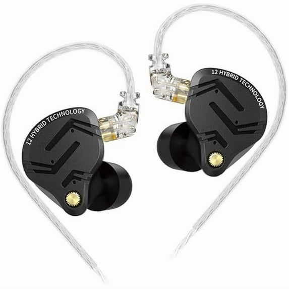 ZS12 PRO X in Ear Monitor IEM Headphones,1DD+5BA Hybrid Wired Gaming Earbuds,KZ in Ear Monitor Gaming Earbuds Earphones,in Ear Headphones with 2PIN Cable for Audiophile (Dark Black, NO Microphone)