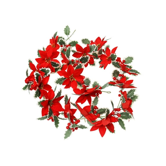 ZSBCMY Artificial Christmas Rattan Decoration, PVC Simulation Leaves, Festive Indoor Outdoor Wreath, Christmas Home Decor, Vertical Hanging Ornament