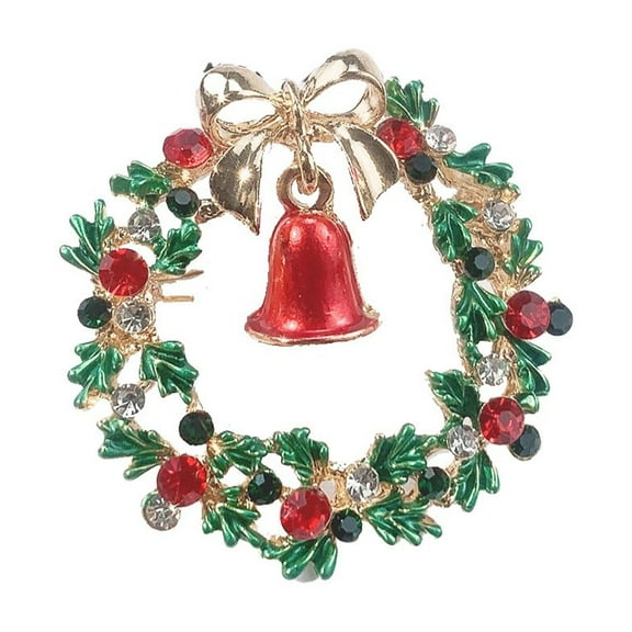 ZSBCMY Christmas Brooch, Holiday Accessories, Festive Pin, Xmas Jewelry, Wreath Design Brooch, Perfect for Parties and Gatherings