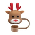 thumbnail image 1 of ZSBCMY Christmas Straw Covers, Reusable Straw Cap, Cute Straw Toppers, Food Grade Material, Accessories for Tumblers, 1 of 5