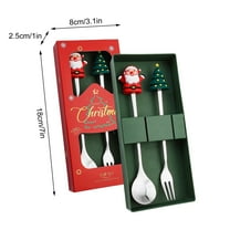 ZSBCMY Cute Christmas Spoon and Fork Set, Stainless Steel Tableware with Festive Pendants, Ideal for Holiday Parties and Family Gatherings, Stylish Gift for Loved Ones