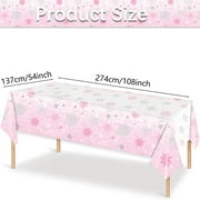 ZSBCMY Festive Christmas Tablecloth, Snowflake Party Décor, Waterproof Holiday Table Cover, Reusable Winter Celebration Tablecloth, Quality Soft Fabric Table Linen