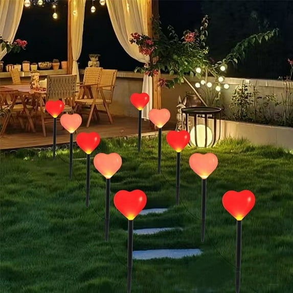 ZSBCMY Valentine's Day Solar Lights, LED Outdoor Garden Decorations, Waterproof Yard Lights, Holiday Patio Lights, Garden Decor for Valentine's Day