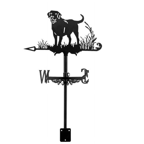 ZSC Dog Metal Weather Vane, 19.7" Black Weatherproof Garden Wind Indicator