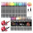 thumbnail image 1 of ZSCM 32 Colors Duo Tip Brush Markers Art Pen Set, Artist Fine and Brush Tip Colored Pens, for Adult Coloring Books Christmas Cards Drawing, 1 of 6