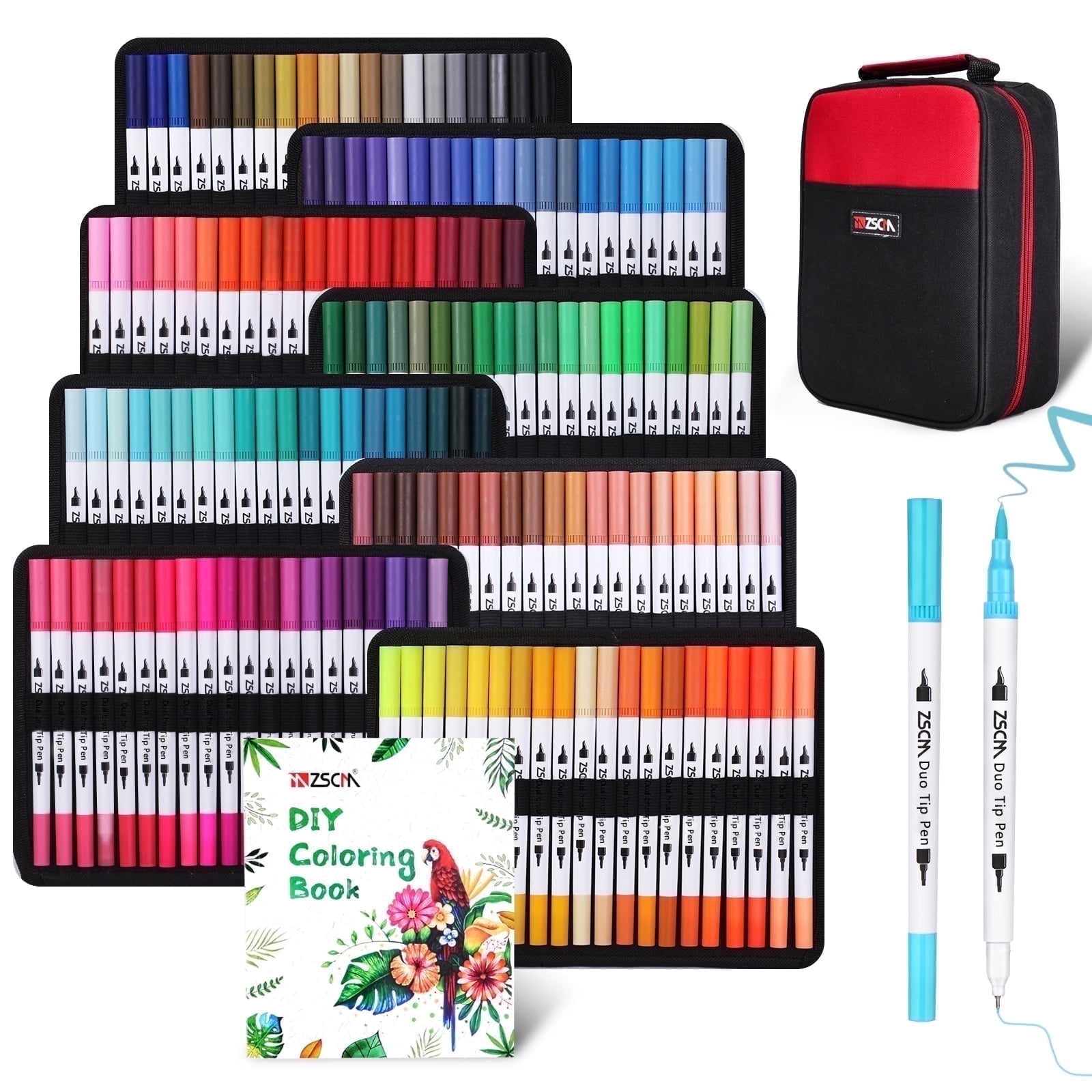 ZSCM 160 Colors Markers for Adult Coloring Books No Bleeding, Coloring Markers for Adult Calligraphy, Illustration, Cards Drawing, Journaling