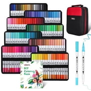 ZSCM 160 Colors Markers for Adult Coloring Books No Bleeding, Coloring Markers for Adult Calligraphy, Illustration, Cards Drawing, Journaling
