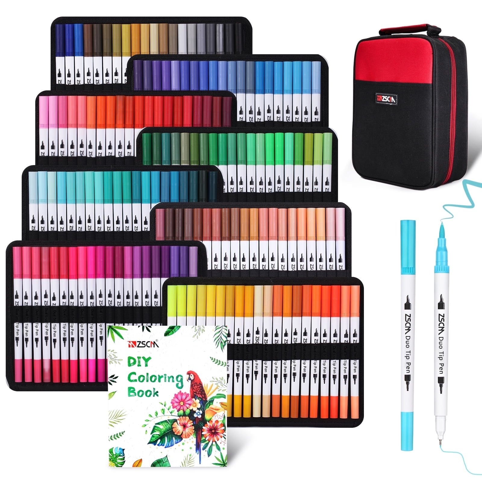 160 Farben Dual Brush Pens Set – Mit Feiner & Pinselspitze, In Leinwandtasche, Für Malen, Journaling, Kalligrafie