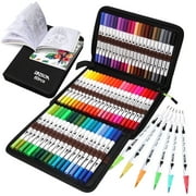 ZSCM 60 Colors Markers for Adult Coloring Books No Bleeding-Duo Tip Art Markers, Fine and Brush Coloring Marker for Adult Calligraphy, Journaling