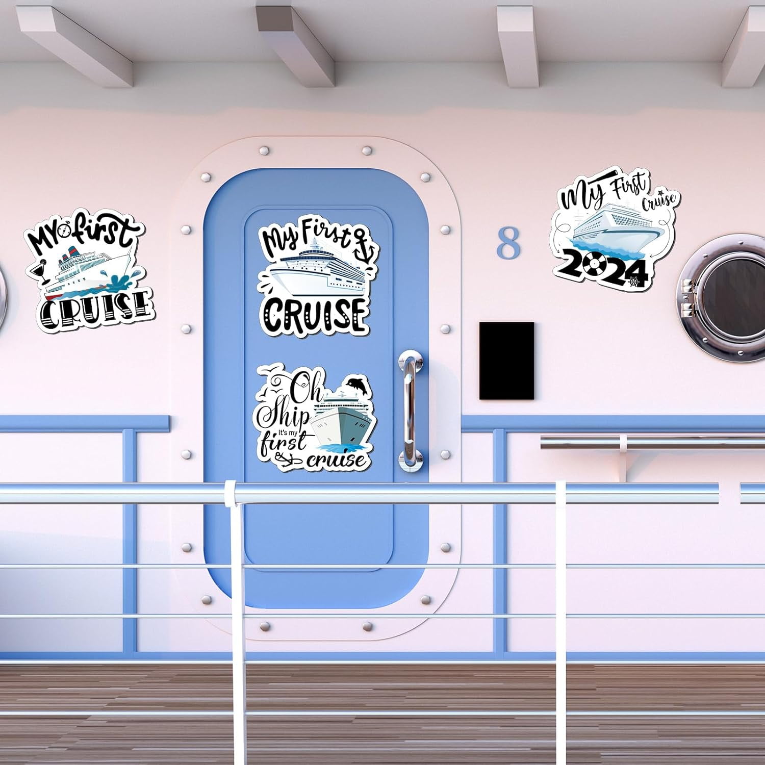 ZSD 4 Pcs My First Cruise Door Stickers Cruise Door Decoration