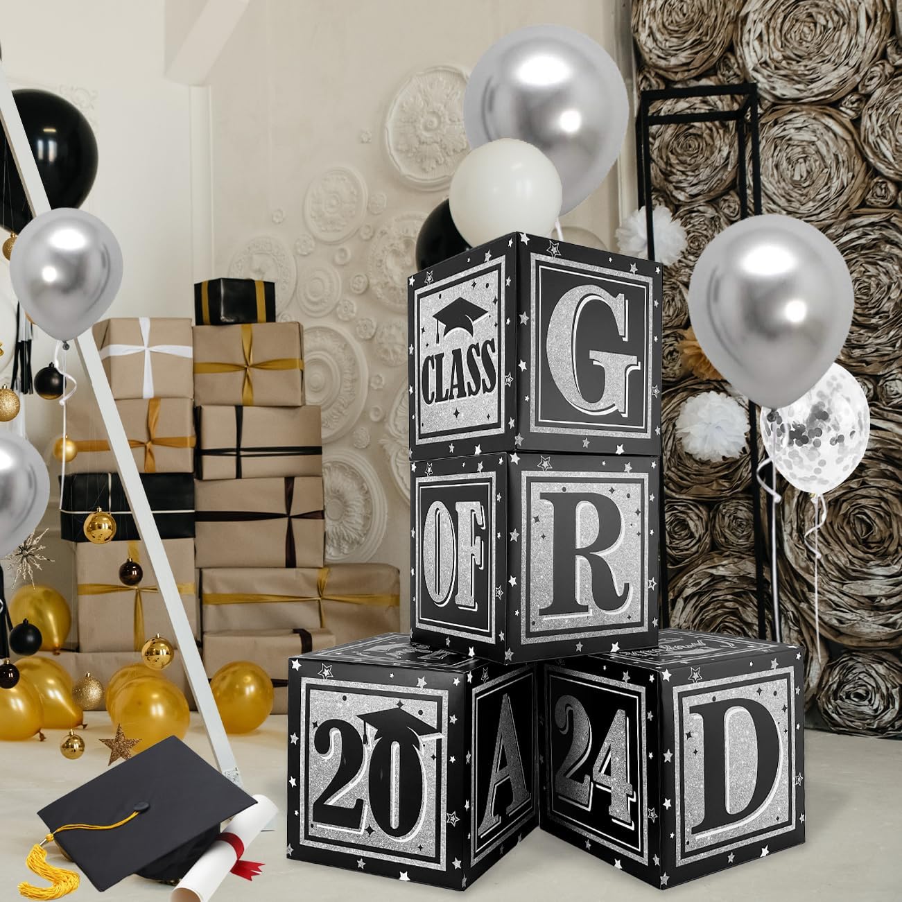 ZSD Black and Silver Graduation Decorations Class of 2024 Decorations