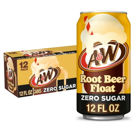 A&W Root Beer Float Soda Pop, 12 fl oz, 12 Pack Cans