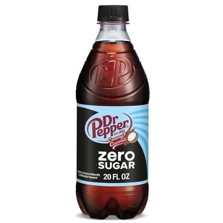 Dr Pepper Zero Sugar Creamy Coconut Soda Pop, 20 fl oz, Bottle