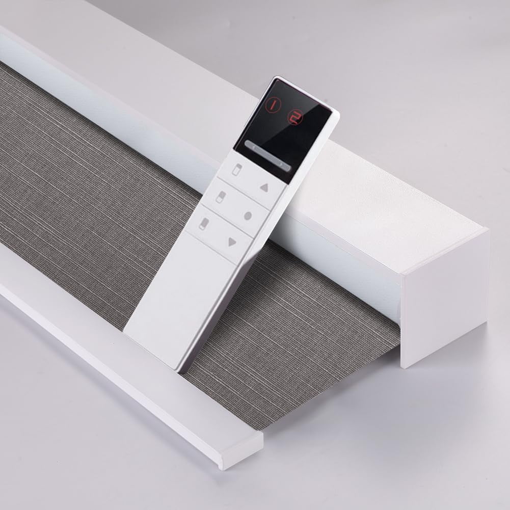ZSHINE Motorized Blackout Window Roller Blinds Customize Width Remote