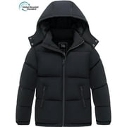 ZSHOW Boy's Recycled Winter Coat Waterproof Thicken Quilted Winter Cotton Jacket Padded Puffer Jacket Dark Gray 8