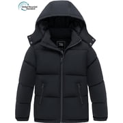 Boy's Recycled Winter Coat Waterproof Thicken Quilted Winter Cotton Jacket Padded Puffer Jacket Dark Gray 8