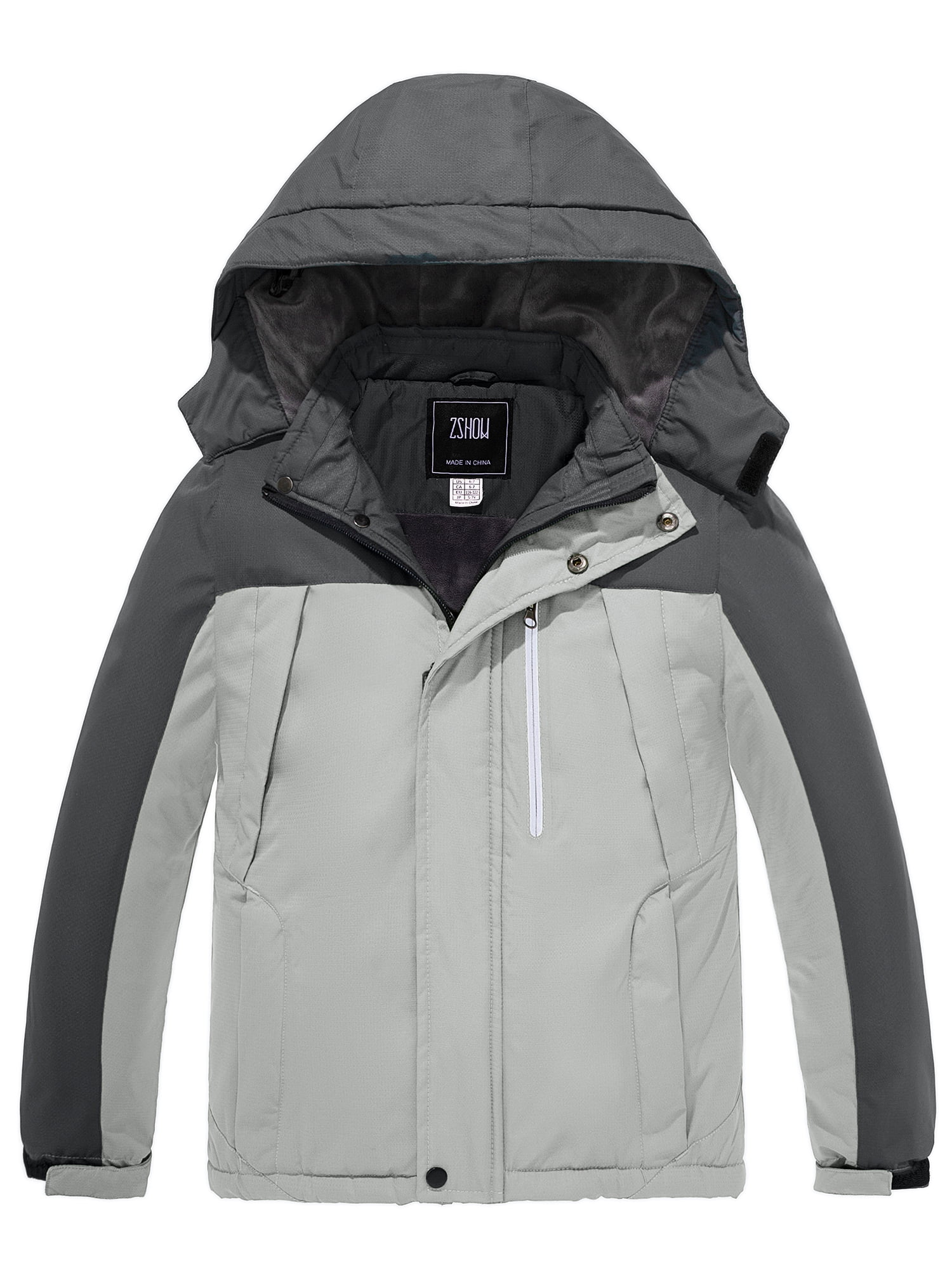 ZSHOW Boy's Snow Jacket Warm Ski Jacket Waterproof Skiing Coat Grey 10/ ...