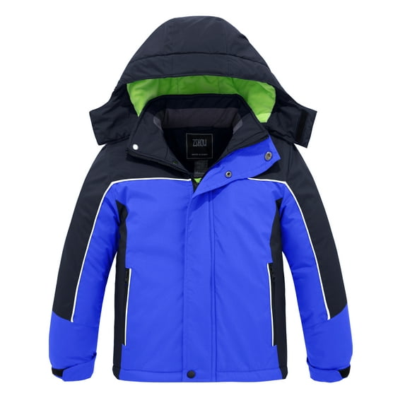 ZSHOW Boy's Waterproof Skiing Jacket Snowboard Warm Winter Coat Windbreaker(Blue,10-12)