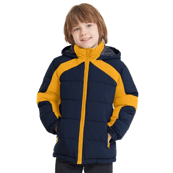 Wantdo Boy's Winter Coat Warm Padded Puffer Jacket Waterproof Puffer Coat Navy 8