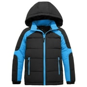 ZSHOW Boy's Puffer Coat Padded Winter Coat Warm Puffer Jacket with Hood Dark Grey 14/16