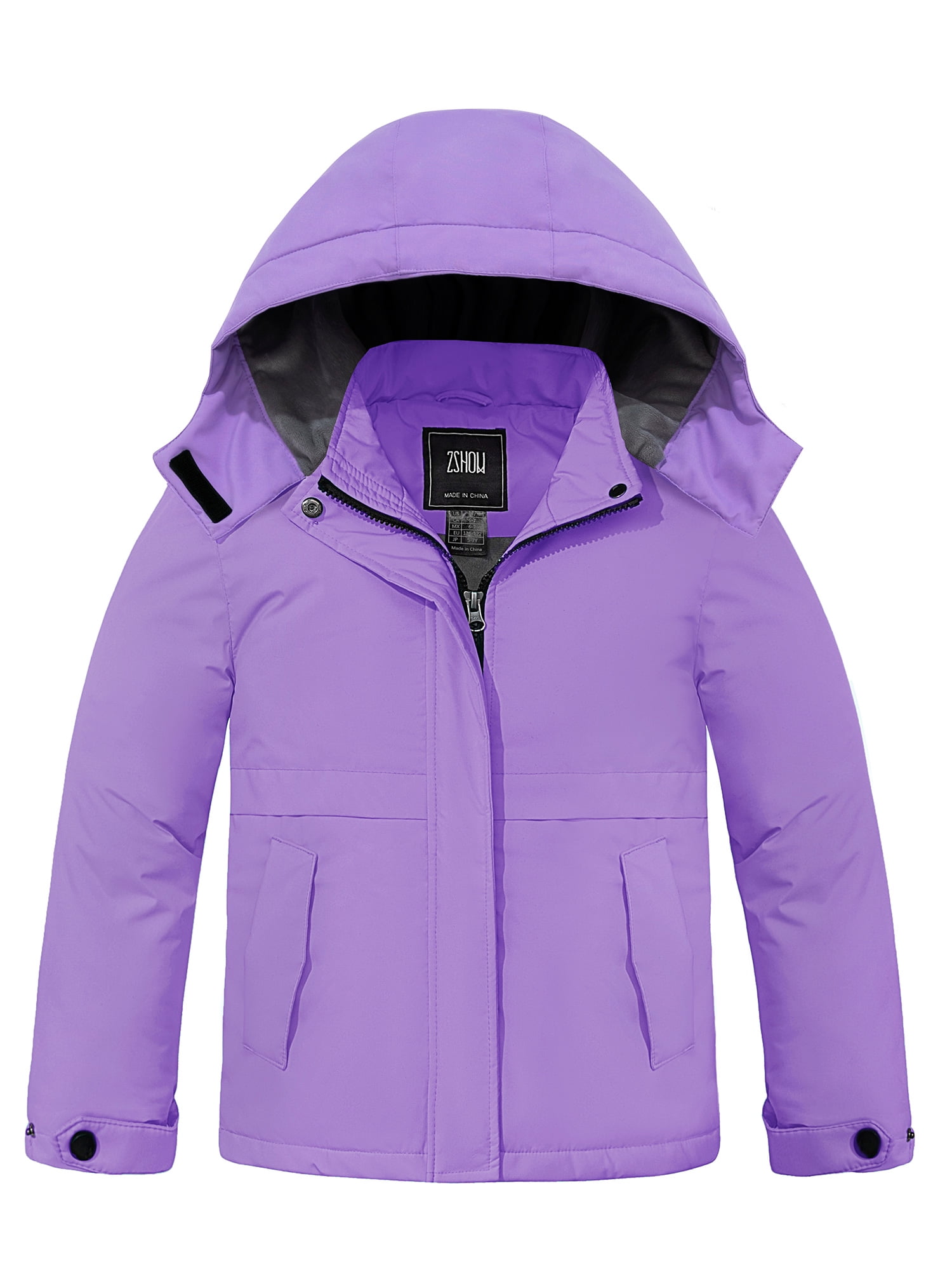 ZSHOW Girl's Snow Coat Waterproof Mountain Ski Jacket Hooded Rain Coat  Purple 14/16