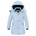 thumbnail image 1 of ZSHOW Girl's Winter Coat Water Resistant Puffer Jacket with Hood Outerwear Coat Light Blue 10/12, 1 of 8