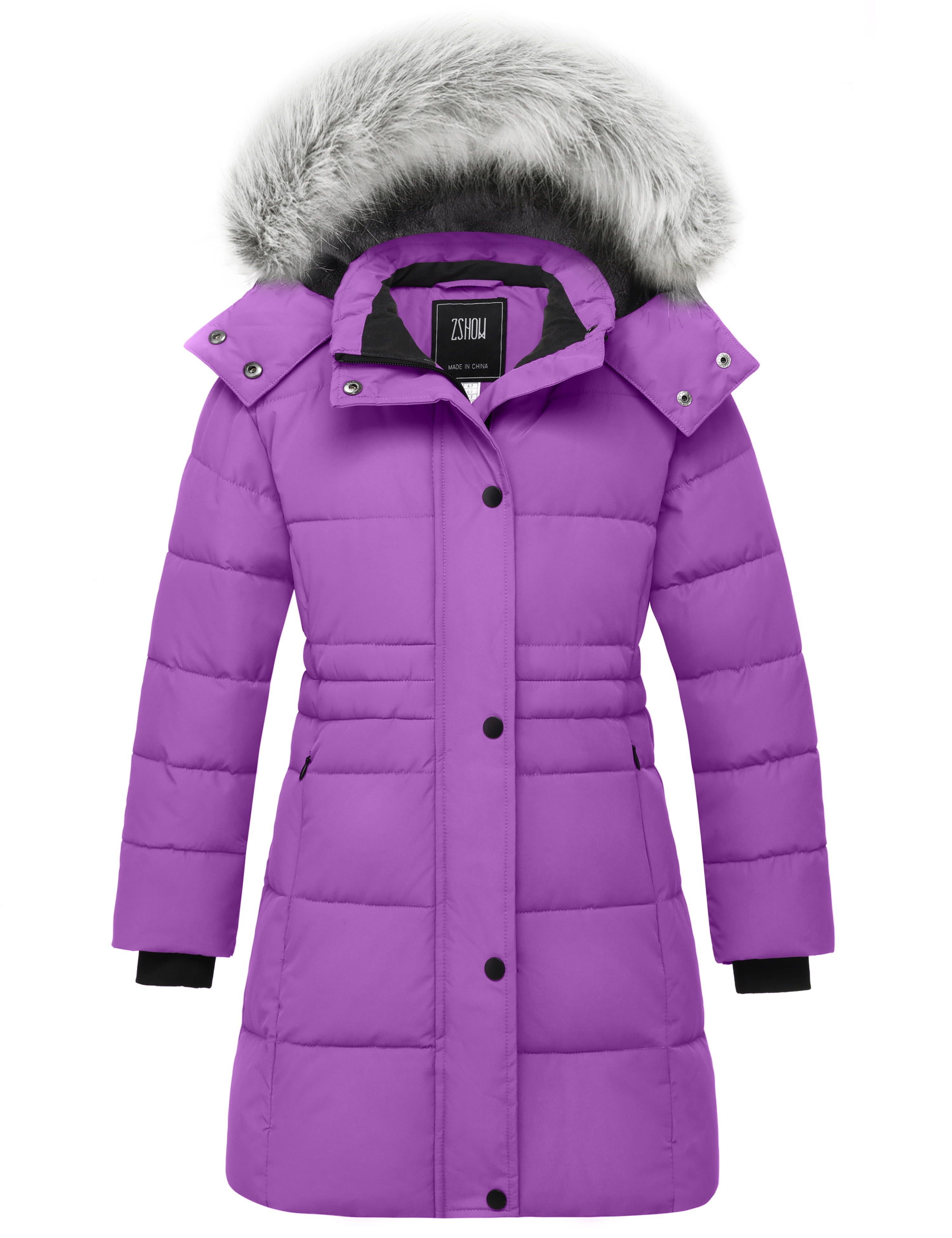ZSHOW Girls' Puffer Coat Insulated Puffer Jacket Long Hooded Winter ...