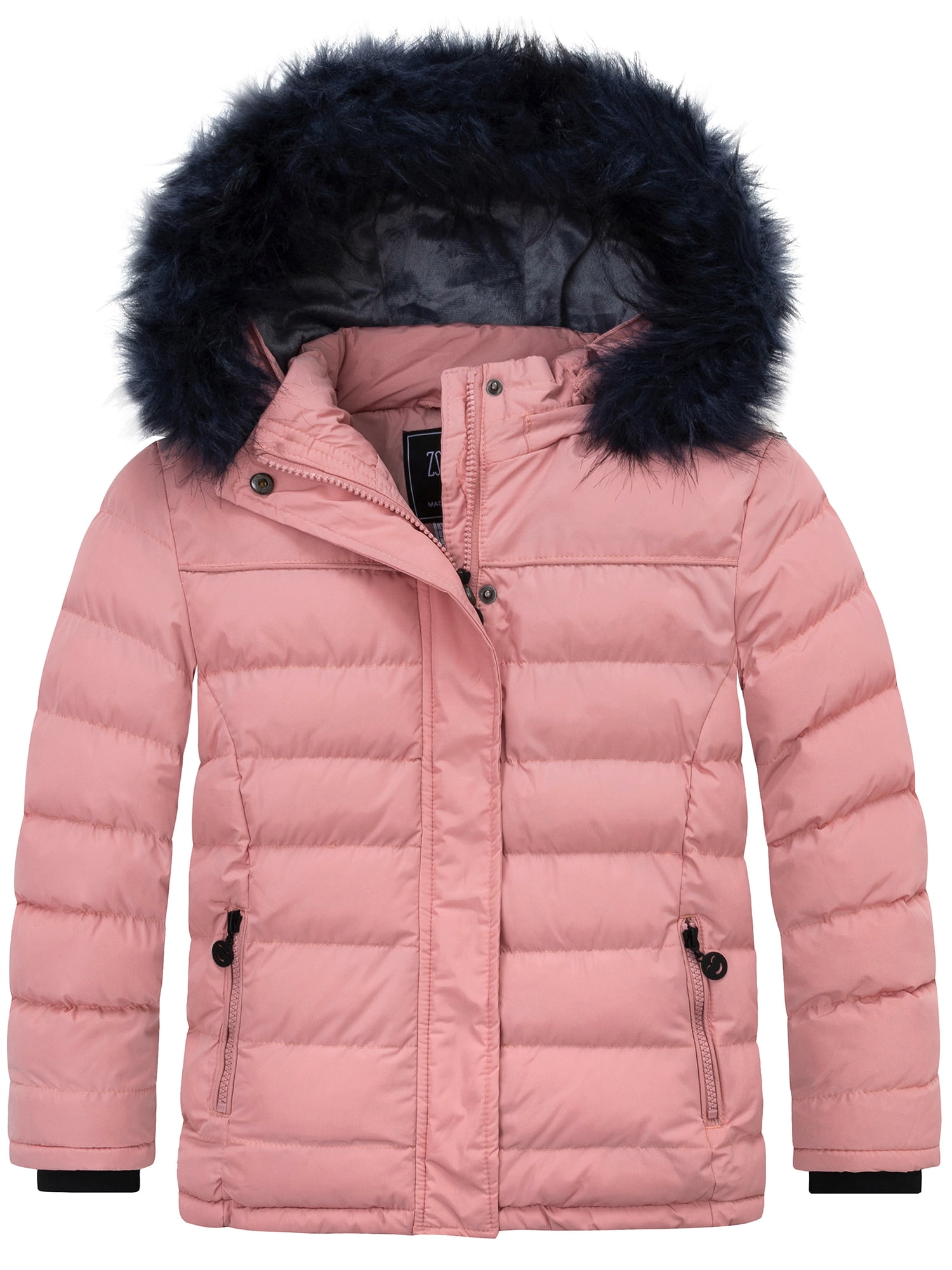 Pink Jacket Winter Puffy 14/16 Coral Jacket Windproof Girls\' Puffer Padded ZSHOW Coat Waterptproof