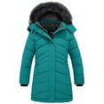 thumbnail image 1 of ZSHOW Girls' Winter Jacket Long Puffer Jacket Windproof Snow Winter Coat Teal Blue 14/16, 1 of 9