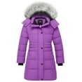 thumbnail image 1 of ZSHOW Girls' Winter Jacket Quilted Winter Coat Long Snow Jacket Purple 8, 1 of 11
