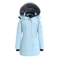thumbnail image 1 of ZSHOW Women's Plus Size Warm Puffer Jacket Hooded Waterproof Outerwear Coat Snow Jacket Light Blue XL, 1 of 9