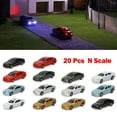 ZSIFEN 20Pcs Model Railway Lighted Model Car N Scale Model Car Building
