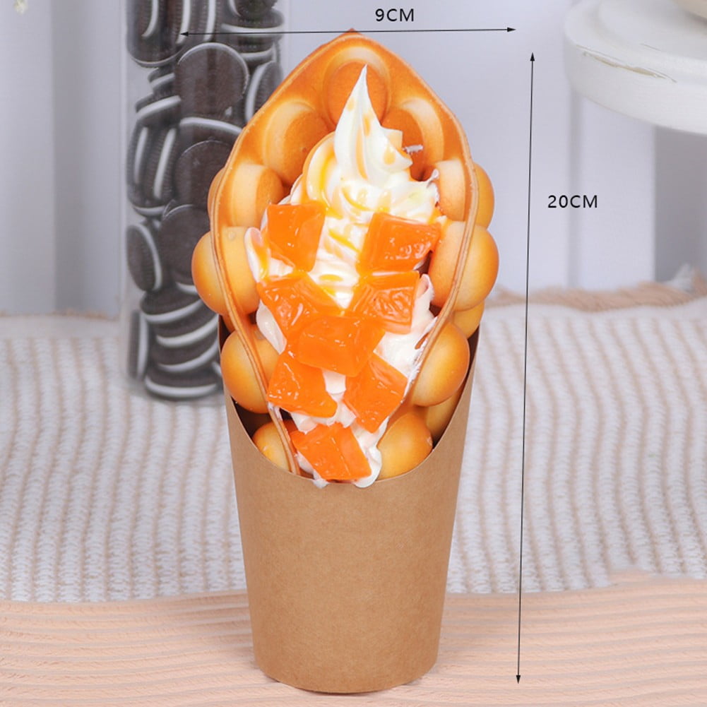 ZSIFEN Egg Waffle Ice Cream Model Ice Cream Food Food Fake Egg Waffle