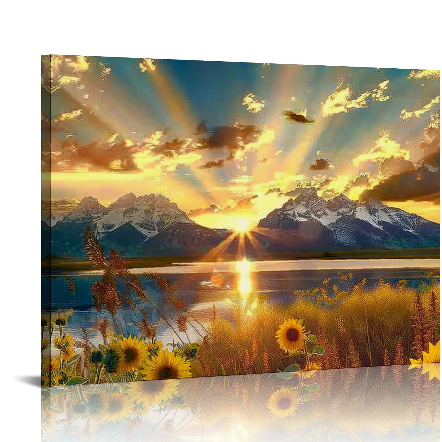 ZSLONG Large Sunset Mountain Wall Art Nature Grand Landscape Picture ...