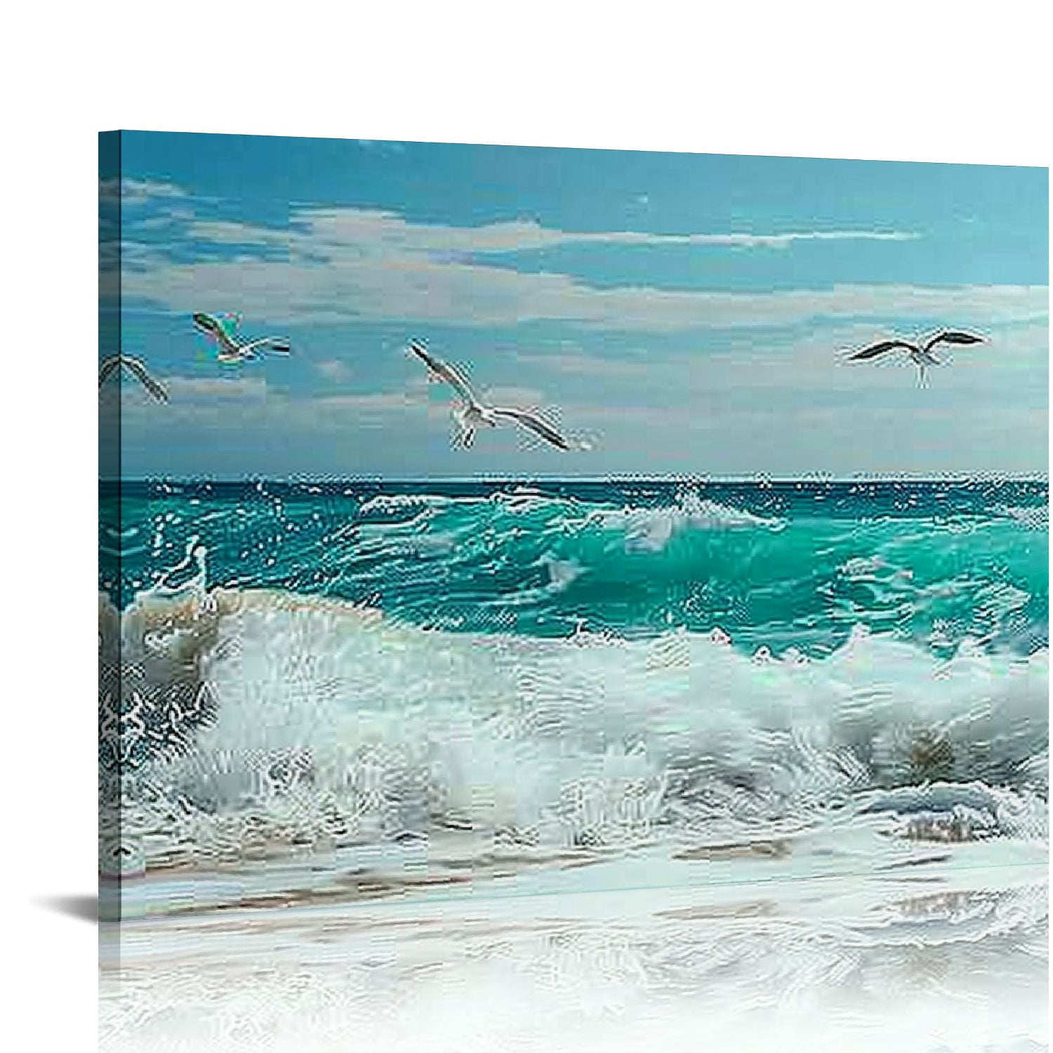 ZSLONG Ocean Waves Canvas Wall Art for Living Room Wall Decor Summer ...