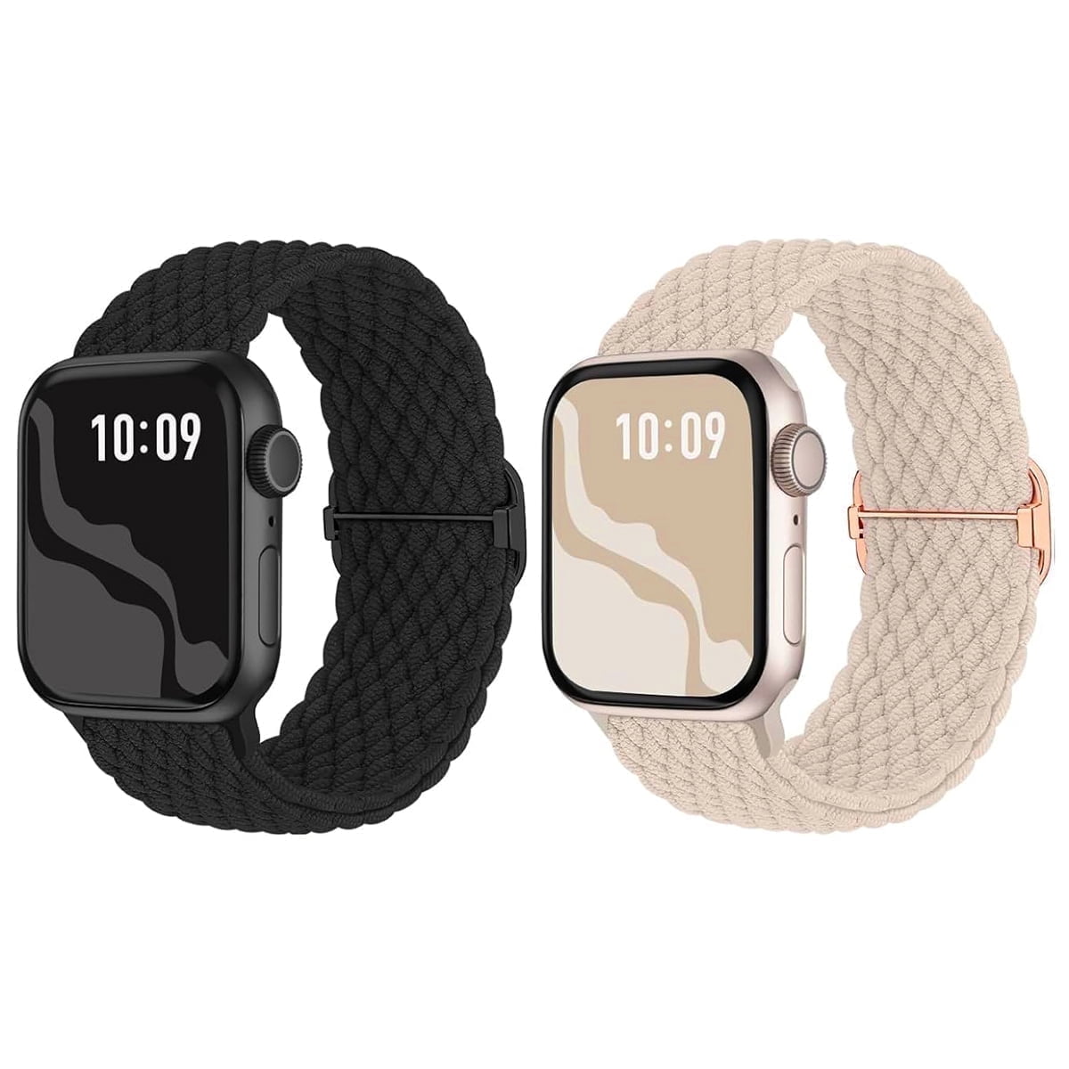 Apple Watch Bands in Black and Cream Cream Apple Watch Bands - Etsy main image 4
