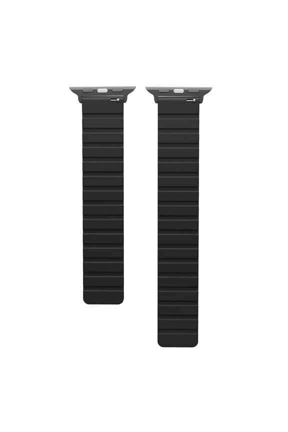 Universal Fit Magnetic Silicone Smart Watch Bands & Straps for Apple Watch, 2 Pack, Black
