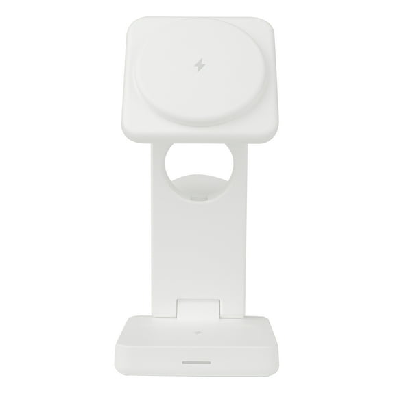 ZSOU 3-in-1 Foldable Magnetic Charging Station for Multiple Devices, Wireless Phone Charger & Apple Watch Charger Stand, White