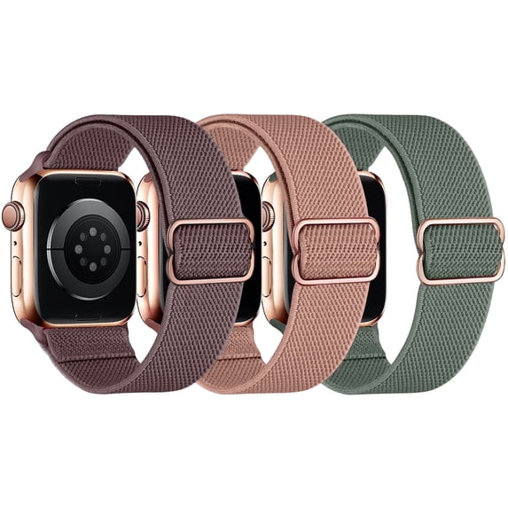 ZSOU 3 Pack Nylon Watch Bands for Apple Watch 38/40/41/42mm(Series 10) - Multicolor, Unisex