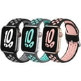 thumbnail image 1 of ZSOU 3 Pack Silicone Fitness Watch Bands for Apple Watch 38/40/41/42mm(Series 10) - Black/Gray, Gray/Teal, Black/Pink, 1 of 4