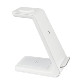 Zsou 3-in-1 Wireless Charging Station for Iphone, Apple Watch, and Airpods, White