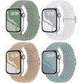 thumbnail image 1 of ZSOU 4 Pack Braided Stretchy Bands for Apple Watch 38/40/41/42mm(Series 10) Men & Women - Multicolor, 1 of 4