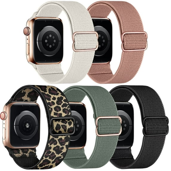 ZSOU 5 Pack Nylon Watch Bands for Apple Watch 38/40/41/42mm(Series 10) - Multicolor, Unisex
