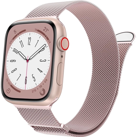 ZSOU Metal Mesh Watch Band for Apple Watch 42mm(Series 1-3)/44/45/46/49mm - Pink
