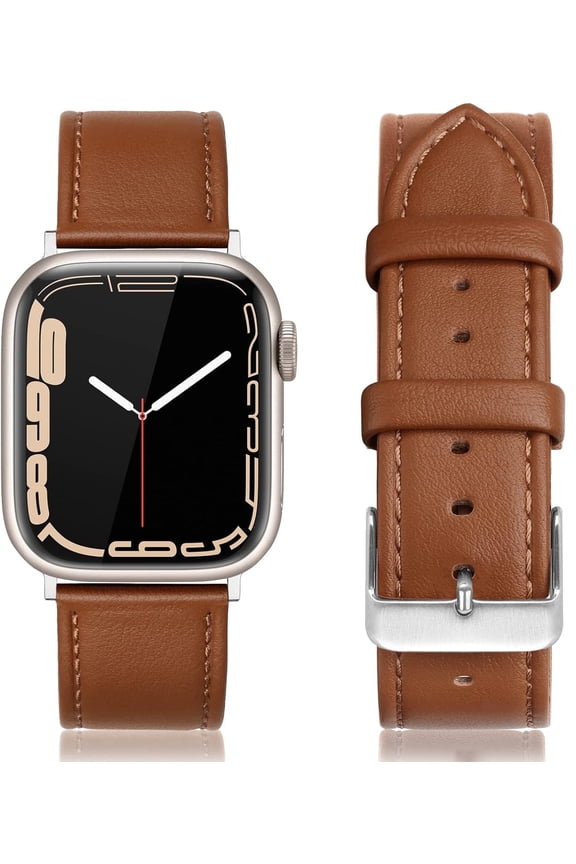 PU Leather Watch Band for Apple Watch 42mm(Series 1-3)/44/45/46/49mm - Light Brown