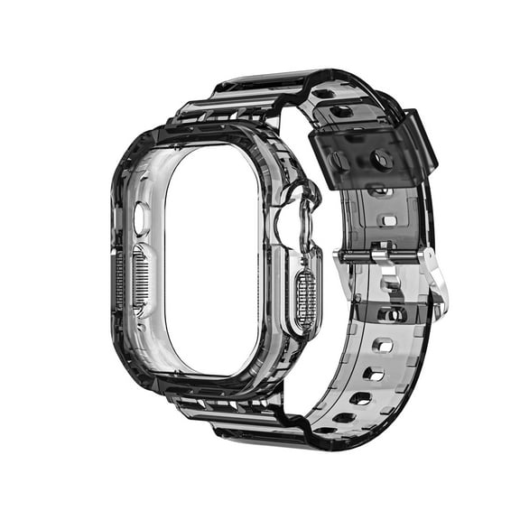 ZSOU Rugged Watch Band with Case for Apple Watch Ultra 49mm - Black Translucent