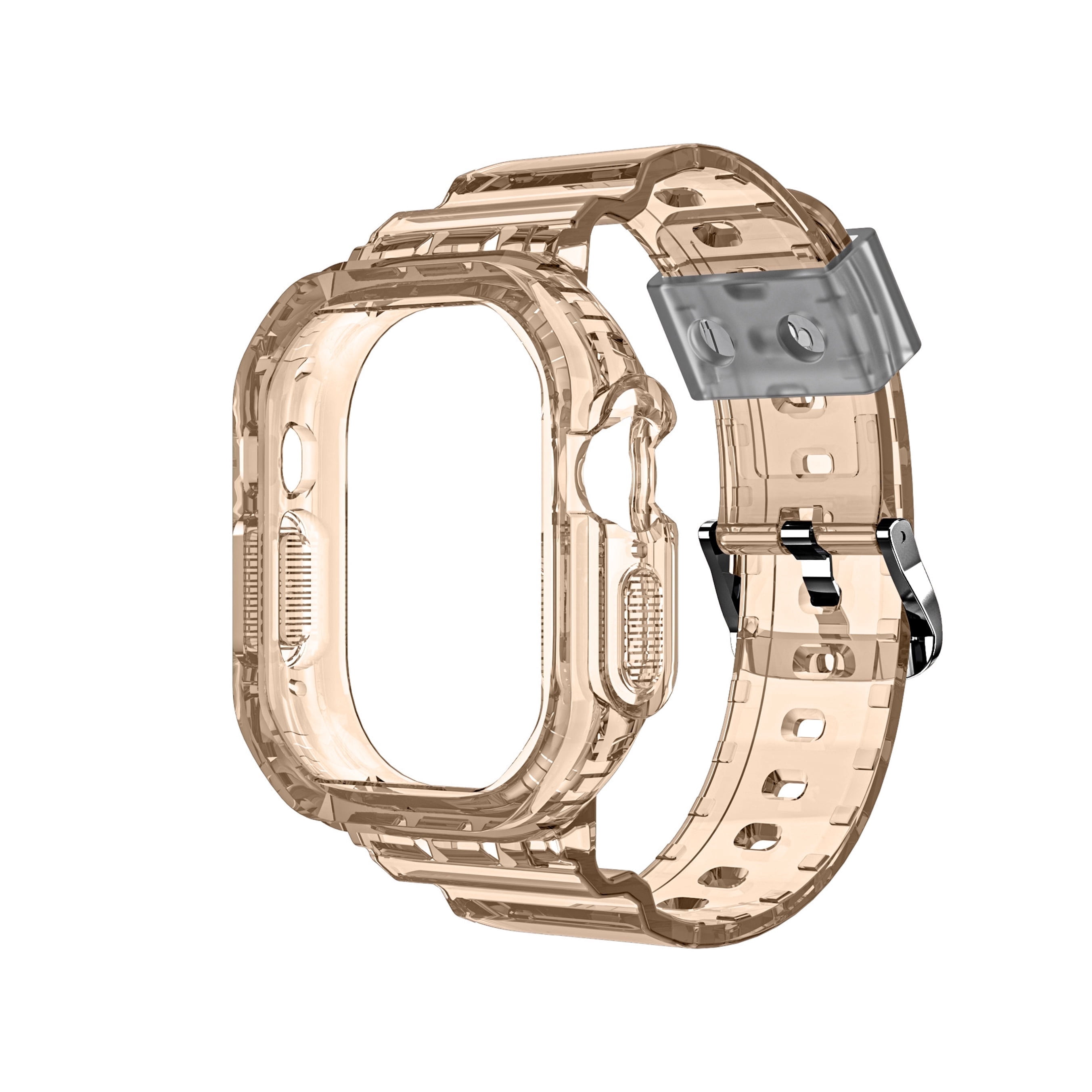 Translucent Band ZSOU Rugged Watch Band with Case for Apple Watch Ultra 49mm - Tan ...